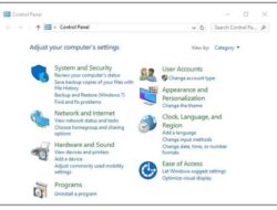 Menggunakan Menu Control Panel